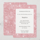 Mooi Roze Glitter Schitter Verjaardag Kaart (Voorkant / Achterkant)