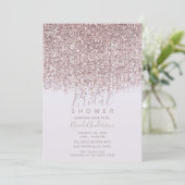 Mooi Roze Glitterende Blush Glitter Bruidsdouche , Kaart (Staand voorkant)