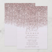 Mooi Roze Glitterende Blush Glitter Bruidsdouche , Kaart (Voorkant / Achterkant)