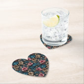 Mooi Roze Goud Blauwe Rozen Kartonnen Onderzetters (Insitu)