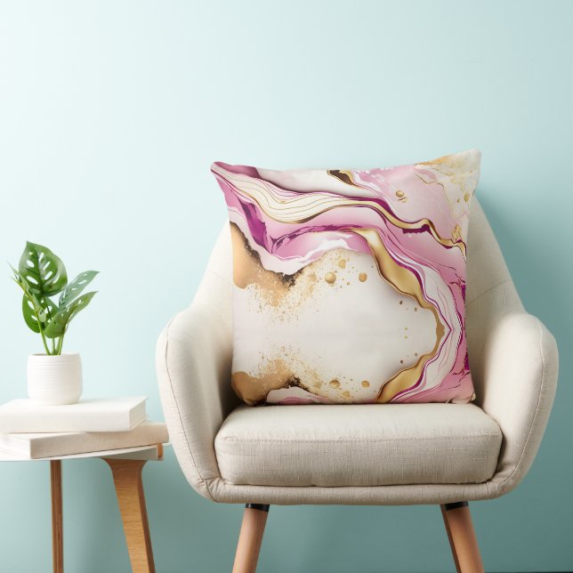 Mooi roze goud wit marmer kussen (Stoel)
