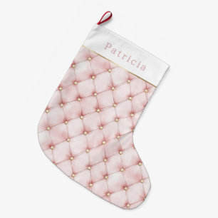 Mooi Roze Gouden Vierkanten Kerst Grote Kerstsok