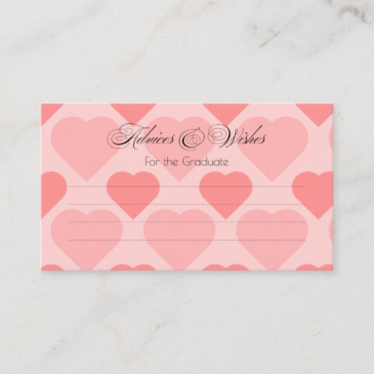 Mooi roze hart envelopkaart informatiekaartje (Voorkant)
