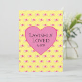 Mooi Roze Hartjes Aangepaste Gele Valentijnsdag (Staand voorkant)