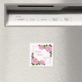 Mooi Roze Hoekboeket Bruiloft Magneet (Insitu (Vaatwasser))