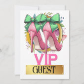 Mooi Roze Hoge Hakken VIP Gast Uitnodiging (Voorkant)
