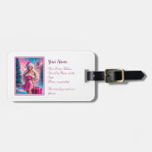 Mooi Roze Kerstmis Meisje 01 Bagagelabel (Voorkant horizontaal)