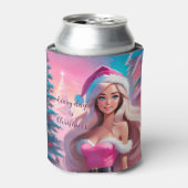 Mooi Roze Kerstmis Meisje 01 Blikjeskoeler (Blikje Voorkant)