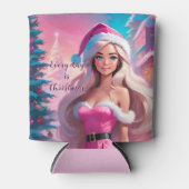 Mooi Roze Kerstmis Meisje 01 Blikjeskoeler (Voorkant)