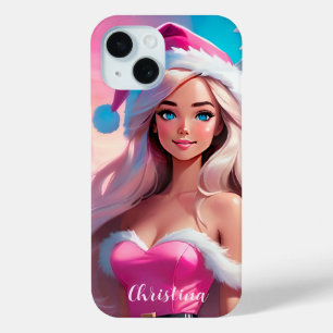Mooi Roze Kerstmis Meisje 01 iPhone 15 Case