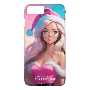 Mooi Roze Kerstmis Meisje 01 iPhone 8/7 Plus Hoesje