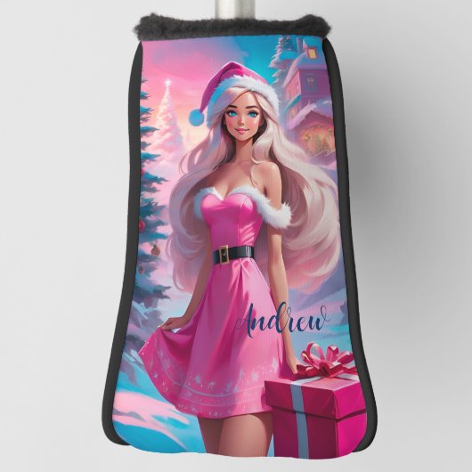 Mooi Roze Kerstmis Meisje 01 Golfheadcover (Draai 90)