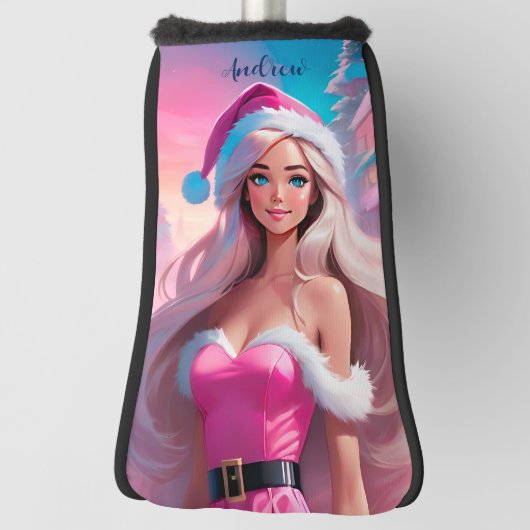 Mooi Roze Kerstmis Meisje 01 Golfheadcover (Draai 90)