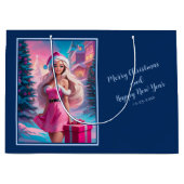 Mooi Roze Kerstmis Meisje 01 Groot Cadeauzakje (Voorkant)