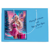 Mooi Roze Kerstmis Meisje 01 Groot Cadeauzakje (Voorkant)