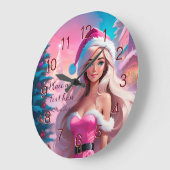 Mooi Roze Kerstmis Meisje 01 Grote Klok (Hoek)