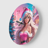 Mooi Roze Kerstmis Meisje 01 Grote Klok (Hoek)