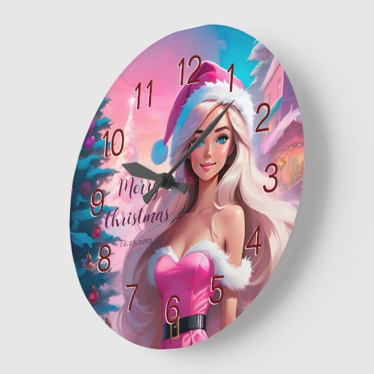 Mooi Roze Kerstmis Meisje 01 Grote Klok (Hoek)