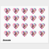 Mooi Roze Kerstmis Meisje 01 Hart Sticker (Vel)