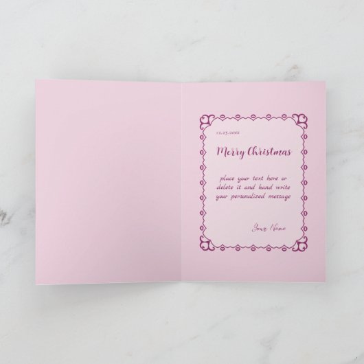 Mooi Roze Kerstmis Meisje 01 Kaart (Binnen)