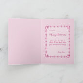 Mooi Roze Kerstmis Meisje 01 Kaart (Binnen)