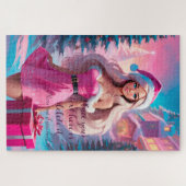 Mooi Roze Kerstmis Meisje 01 Legpuzzel (Horizontaal)