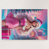 Mooi Roze Kerstmis Meisje 01 Legpuzzel (Horizontaal)