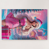 Mooi Roze Kerstmis Meisje 01 Legpuzzel (Horizontaal)