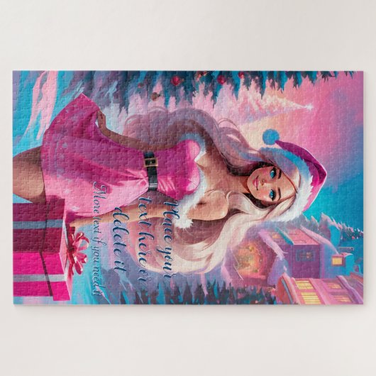 Mooi Roze Kerstmis Meisje 01 Legpuzzel (Horizontaal)