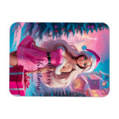 Mooi Roze Kerstmis Meisje 01 Magneet (Horizontaal)
