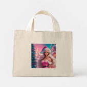 Mooi Roze Kerstmis Meisje 01 Mini Tote Bag (Achterkant)