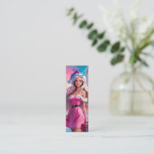 Mooi Roze Kerstmis Meisje 01 Mini Visitekaartje (Staand voorkant)