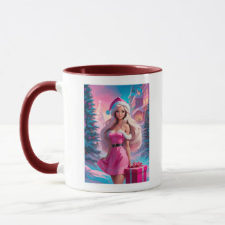 Mooi Roze Kerstmis Meisje 01 Mok