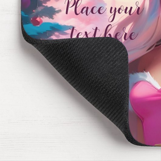 Mooi Roze Kerstmis Meisje 01 Muismat (Hoek)