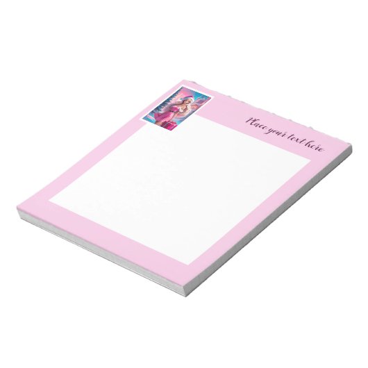 Mooi Roze Kerstmis Meisje 01 Notitieblok (Linkerzijde)
