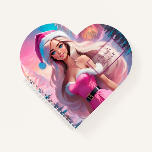 Mooi Roze Kerstmis Meisje 01 Notitieboek (Voorkant)