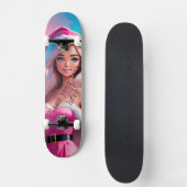 Mooi Roze Kerstmis Meisje 01 Persoonlijk Skateboard (Voorkant)