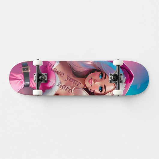 Mooi Roze Kerstmis Meisje 01 Persoonlijk Skateboard (Horizontaal)