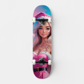 Mooi Roze Kerstmis Meisje 01 Persoonlijk Skateboard (Voorkant)