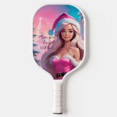 Mooi Roze Kerstmis Meisje 01 Pickleball Paddle (Achterkant)