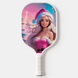 Mooi Roze Kerstmis Meisje 01 Pickleball Paddle