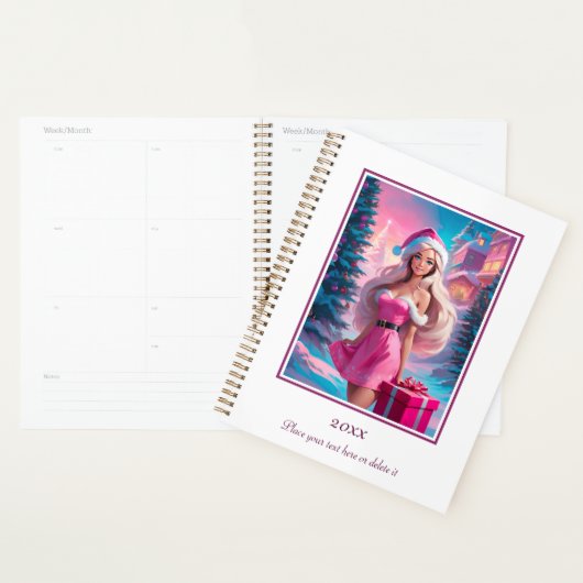 Mooi Roze Kerstmis Meisje 01 Planner (Display)