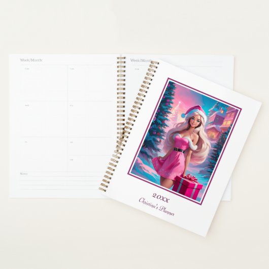 Mooi Roze Kerstmis Meisje 01 Planner (Display)