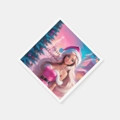 Mooi Roze Kerstmis Meisje 01 Servet (Hoek)