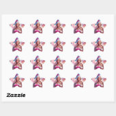 Mooi Roze Kerstmis Meisje 01 Ster Sticker (Vel)
