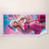 Mooi Roze Kerstmis Meisje 01 Strandlaken (Voorkant)