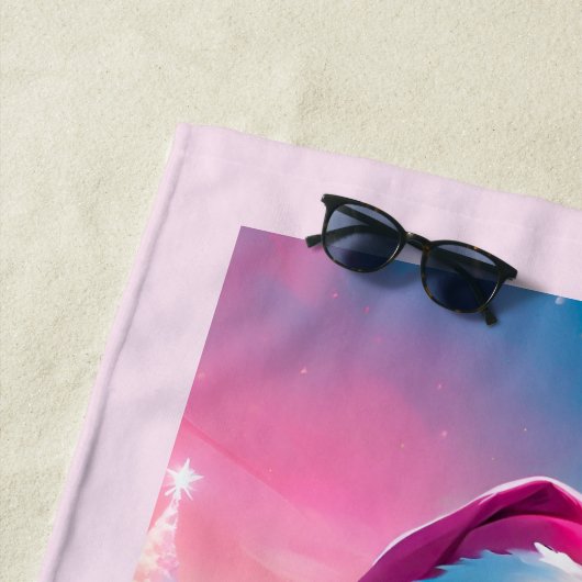 Mooi Roze Kerstmis Meisje 01 Strandlaken (In situ)