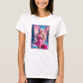 Mooi Roze Kerstmis Meisje 01 T-shirt (Voorkant)