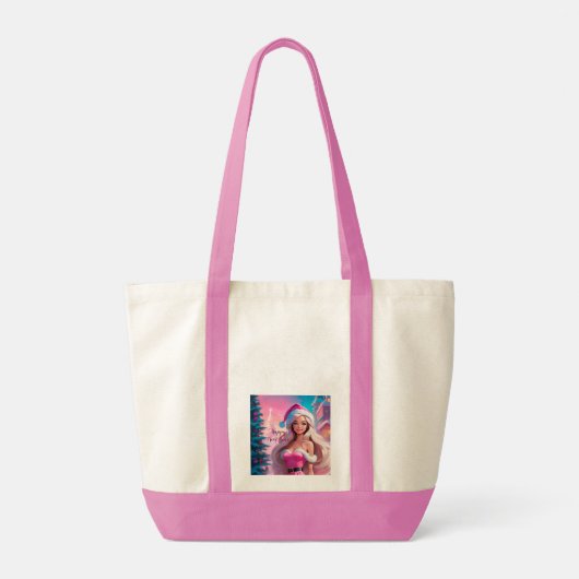 Mooi Roze Kerstmis Meisje 01 Tote Bag (Achterkant)