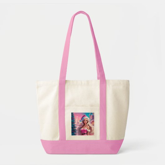 Mooi Roze Kerstmis Meisje 01 Tote Bag (Voorkant)